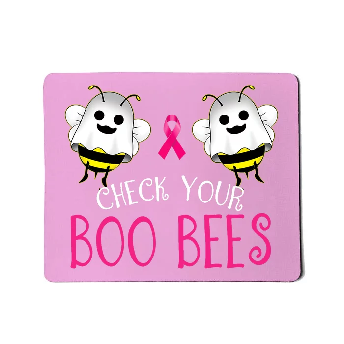 Check Your Boo Bees Funny Breast Cancer Halloween Mousepad