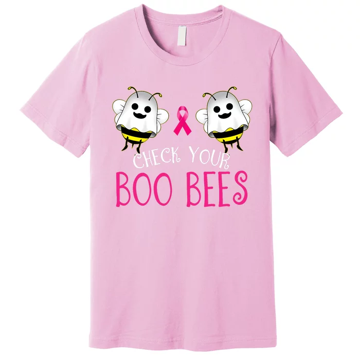 Check Your Boo Bees Funny Breast Cancer Halloween Premium T-Shirt