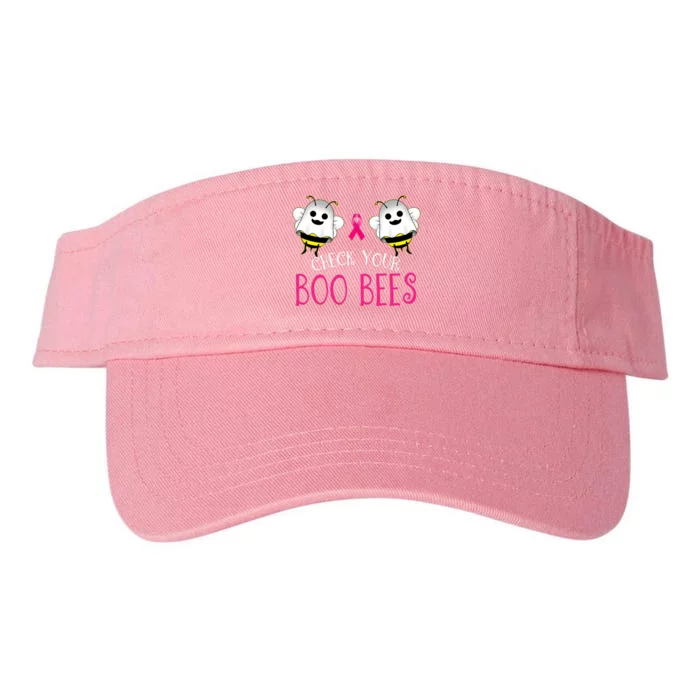 Check Your Boo Bees Funny Breast Cancer Halloween Valucap Bio-Washed Visor