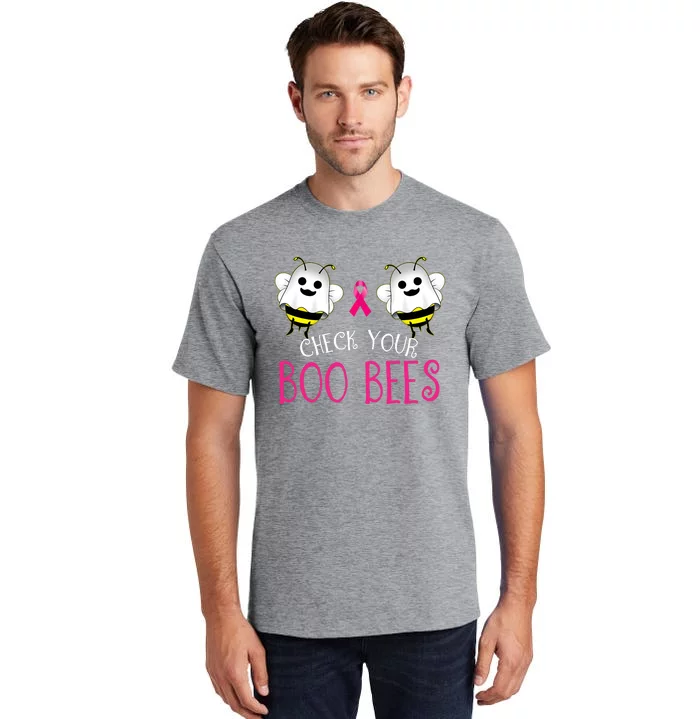 Check Your Boo Bees Funny Breast Cancer Halloween Tall T-Shirt