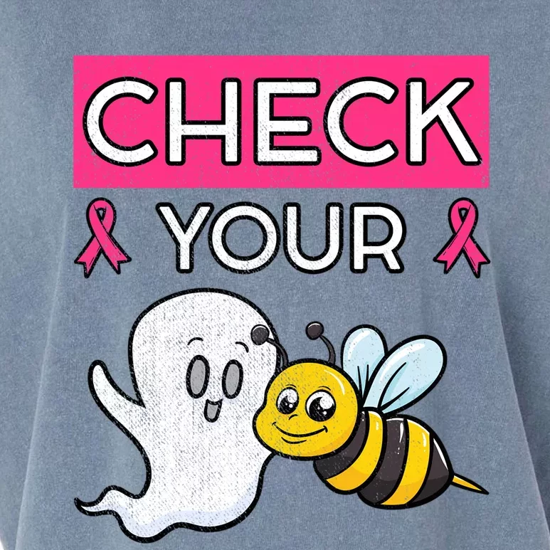 Check Your Boo Bees Cancer Beekeeper Halloween Chemo Gift Cool Gift Garment-Dyed Women's Muscle Tee