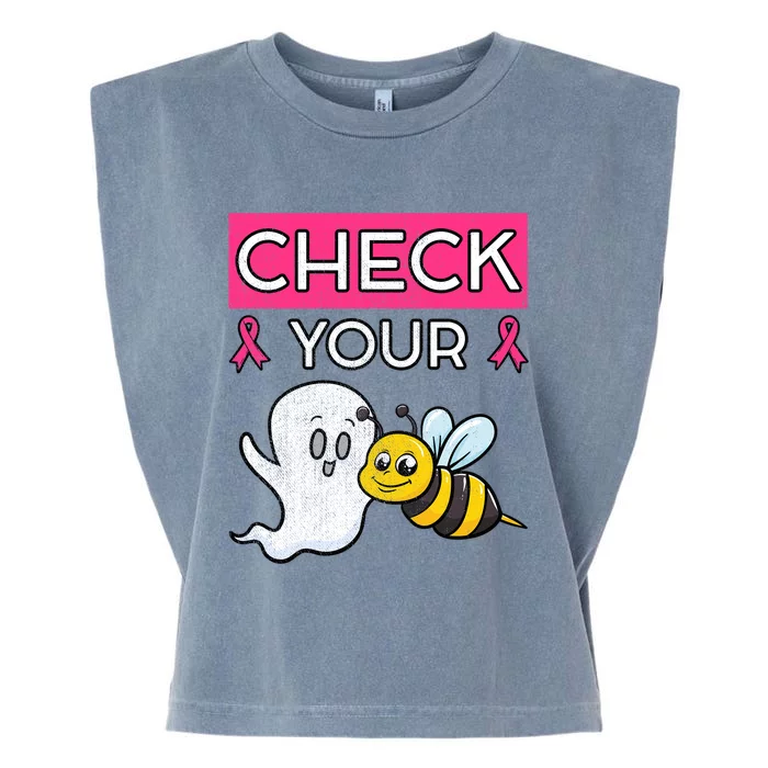 Check Your Boo Bees Cancer Beekeeper Halloween Chemo Gift Cool Gift Garment-Dyed Women's Muscle Tee