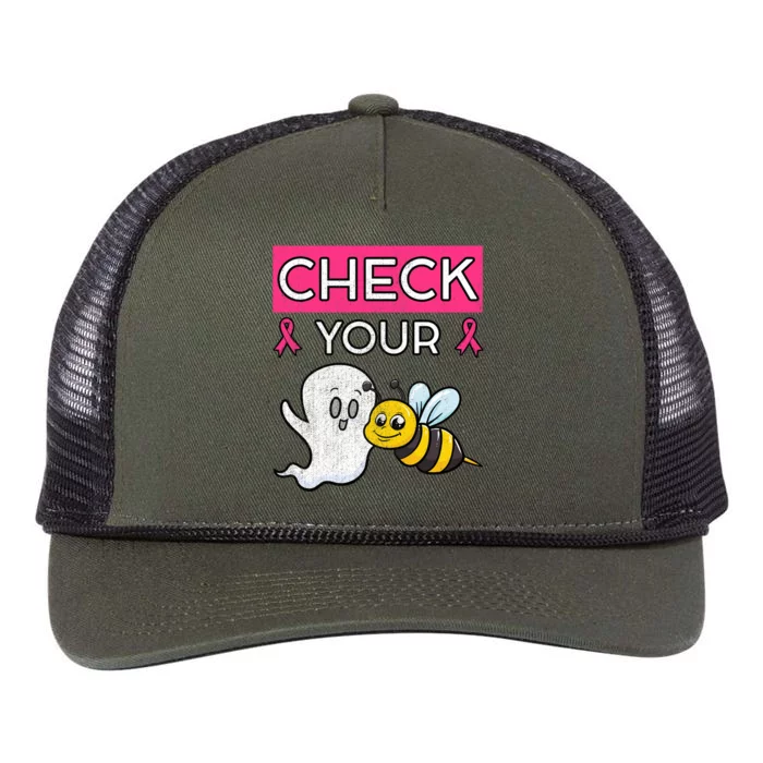 Check Your Boo Bees Cancer Beekeeper Halloween Chemo Gift Cool Gift Retro Rope Trucker Hat Cap