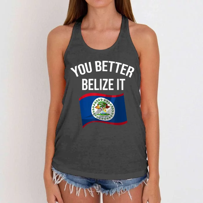 Cute You Better Belize It Women's Knotted Racerback Tank