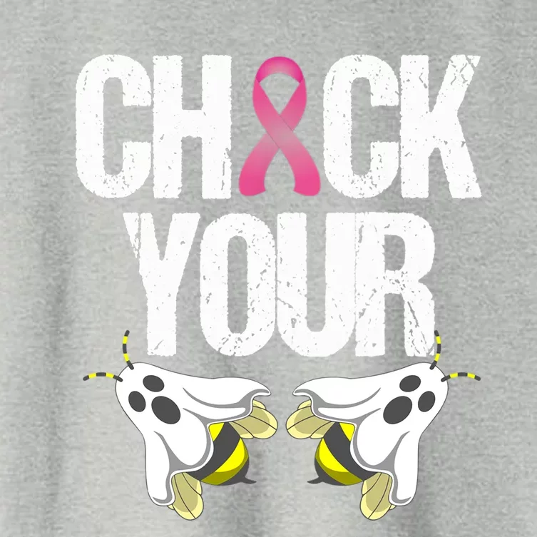 Check Your Boo Bees Halloween Breast Cancer Awareness Funny Gift Women's Crop Top Tee