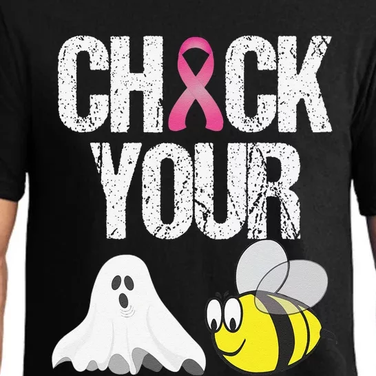 Check Your Boo Bees Funny Breast Cancer Halloween Gift Pajama Set