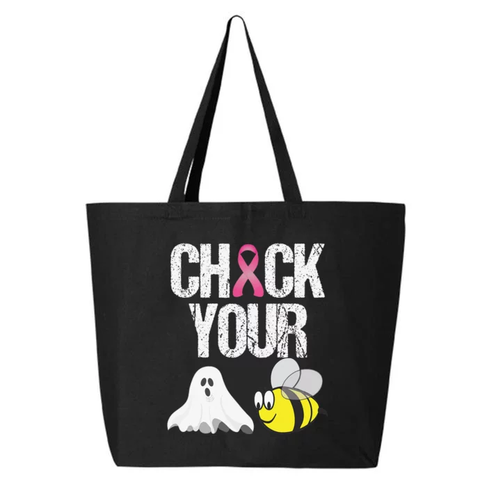 Check Your Boo Bees Funny Breast Cancer Halloween Gift 25L Jumbo Tote