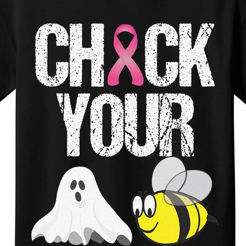 Check Your Boo Bees Funny Breast Cancer Halloween Gift Kids T-Shirt