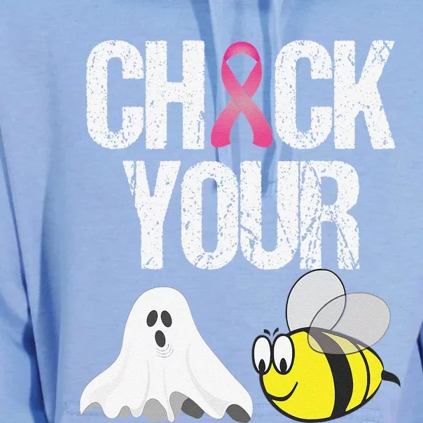 Check Your Boo Bees Funny Breast Cancer Halloween Gift Unisex Surf Hoodie