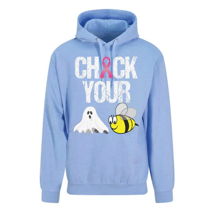 Check Your Boo Bees Funny Breast Cancer Halloween Gift Unisex Surf Hoodie