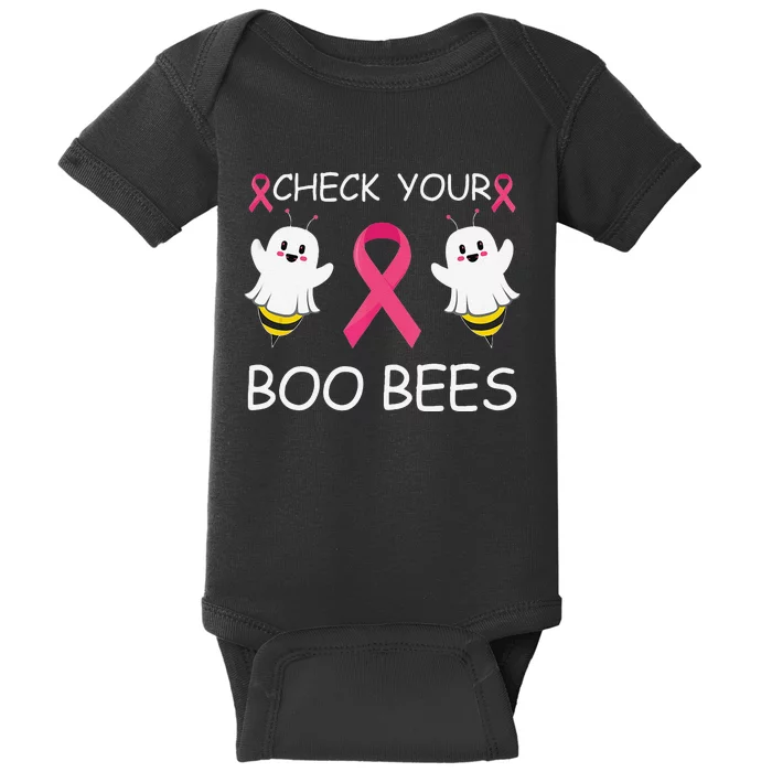 Check Your Boo Bees Funny Breast Cancer Awareness Women Gift Baby Bodysuit