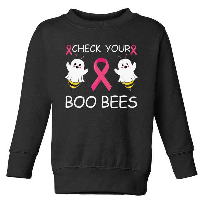 Check Your Boo Bees Funny Breast Cancer Awareness Women Gift Toddler Sweatshirt