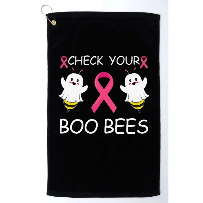 Check Your Boo Bees Funny Breast Cancer Awareness Women Gift Platinum Collection Golf Towel