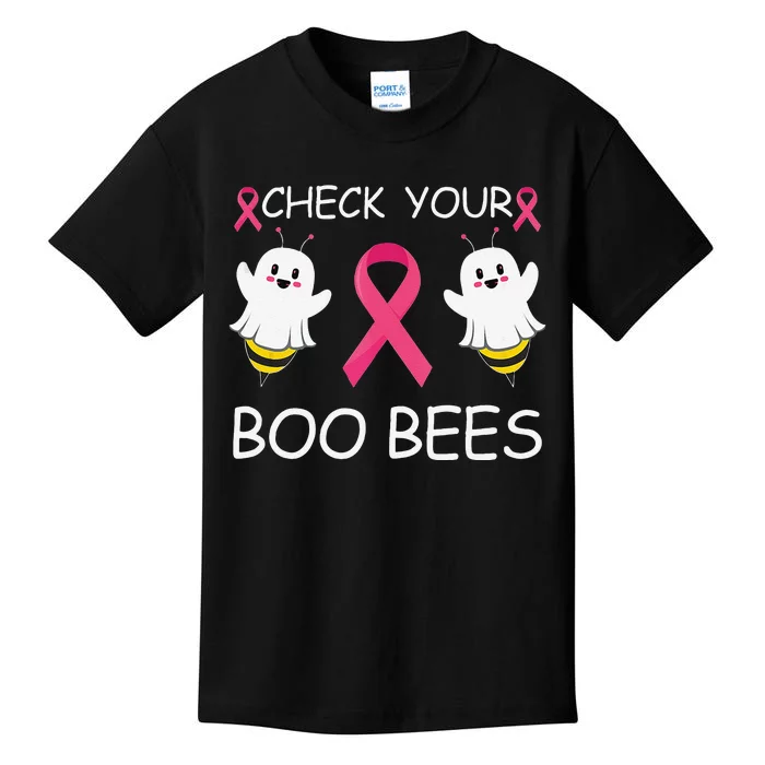 Check Your Boo Bees Funny Breast Cancer Awareness Women Gift Kids T-Shirt