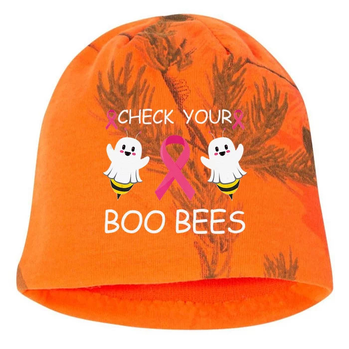 Check Your Boo Bees Funny Breast Cancer Awareness Women Gift Kati - Camo Knit Beanie