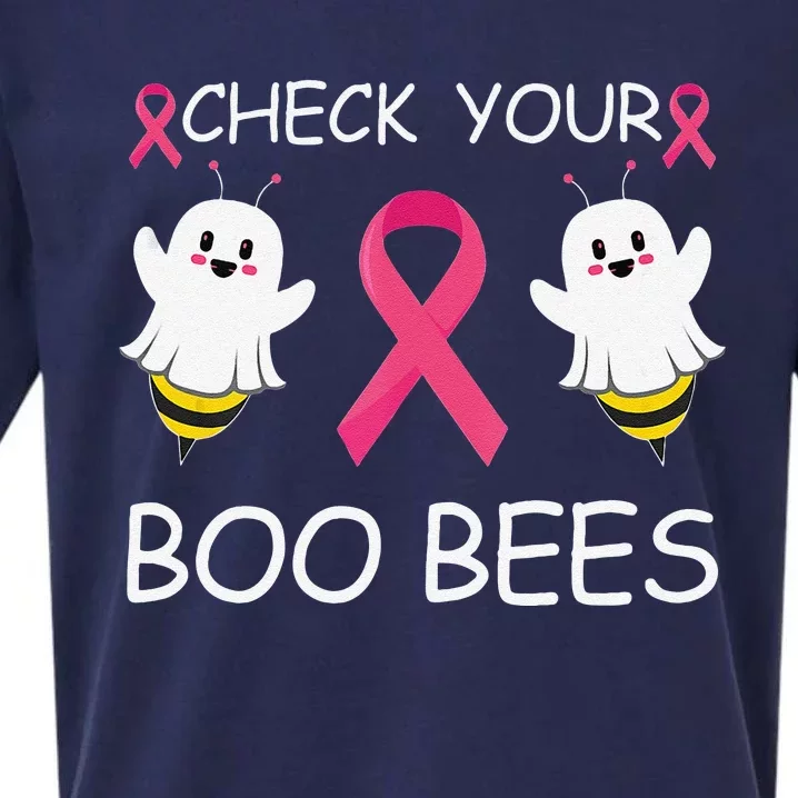 Check Your Boo Bees Funny Breast Cancer Awareness Women Gift Sueded Cloud Jersey T-Shirt