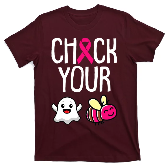 Check Your Boo Bees Breast Cancer Awareness Warrior Survivor T-Shirt