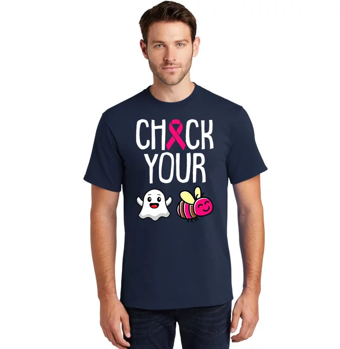 Check Your Boo Bees Breast Cancer Awareness Warrior Survivor Tall T-Shirt