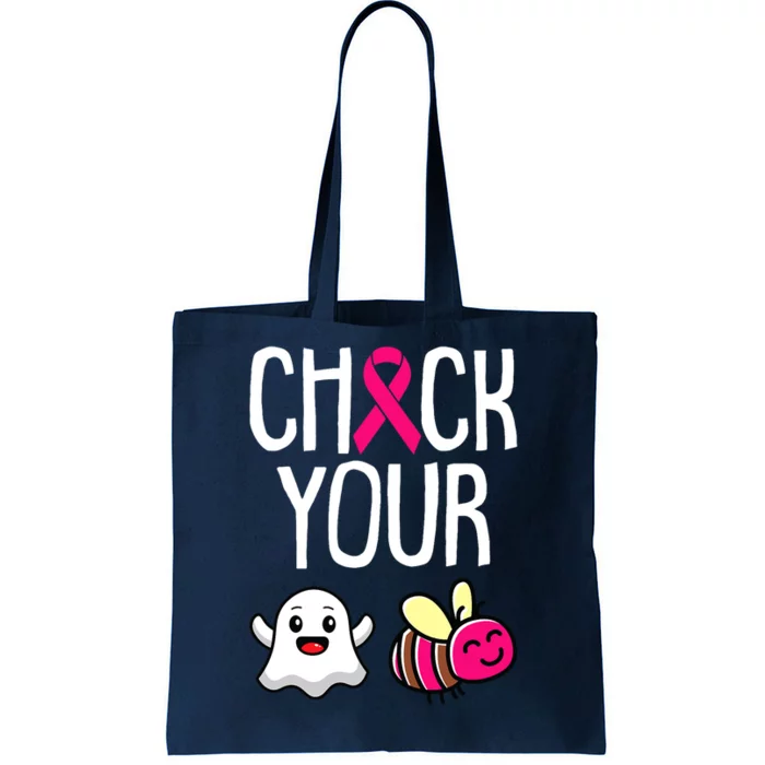 Check Your Boo Bees Breast Cancer Awareness Warrior Survivor Tote Bag