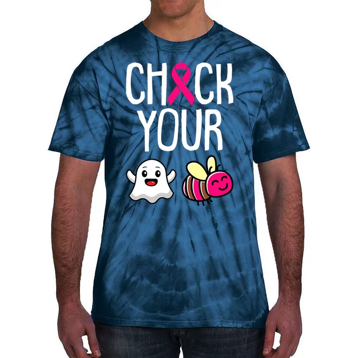 Check Your Boo Bees Breast Cancer Awareness Warrior Survivor Tie-Dye T-Shirt