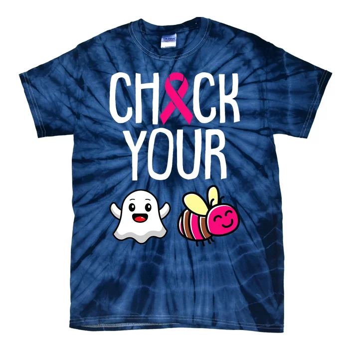 Check Your Boo Bees Breast Cancer Awareness Warrior Survivor Tie-Dye T-Shirt