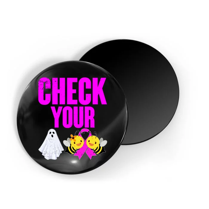 Check Your Boo Bees Breast Cancer Halloween Cute Magnet