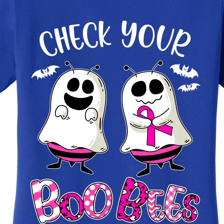 Check Your Boo Bees Funny Breast Cancer Awareness Halloween Gift Women's T-Shirt