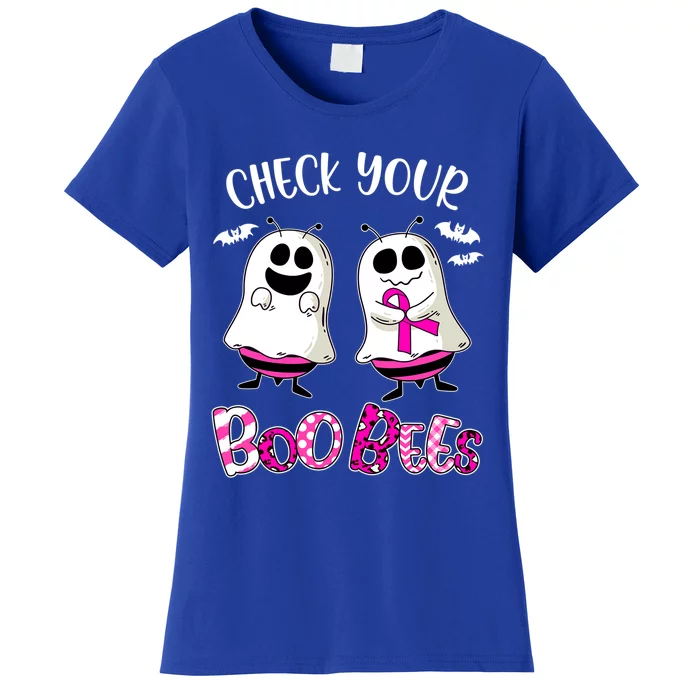 Check Your Boo Bees Funny Breast Cancer Awareness Halloween Gift Women's T-Shirt