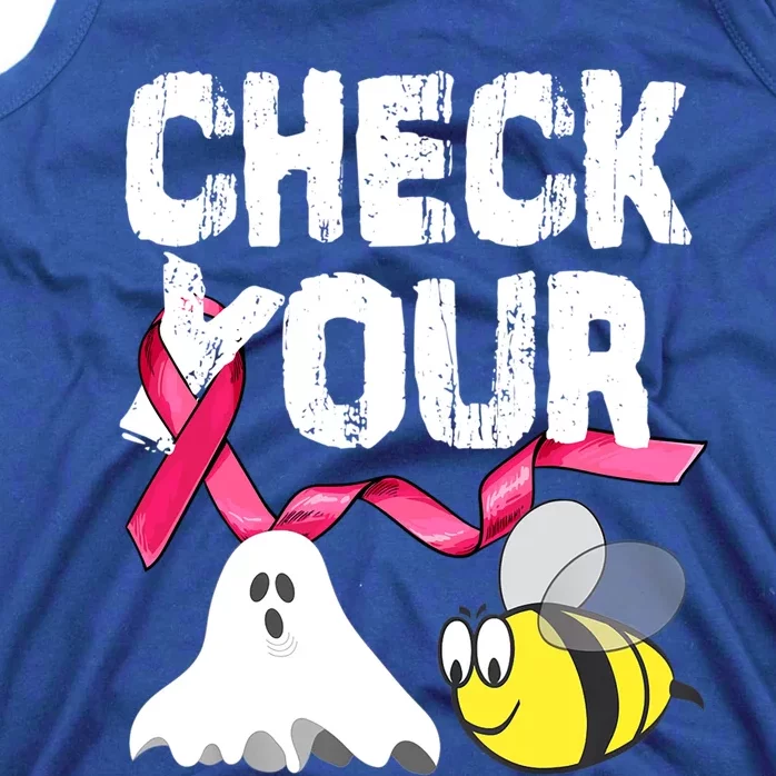 Check Your Boo Bees Funny Breast Cancer Halloween Gift Tank Top