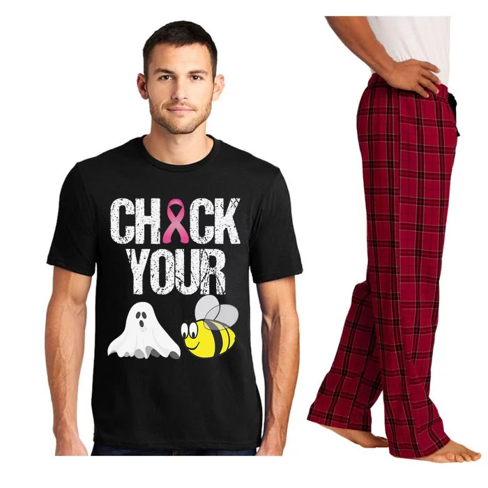 Check Your Boo Bees Funny Breast Cancer Halloween Gift Pajama Set