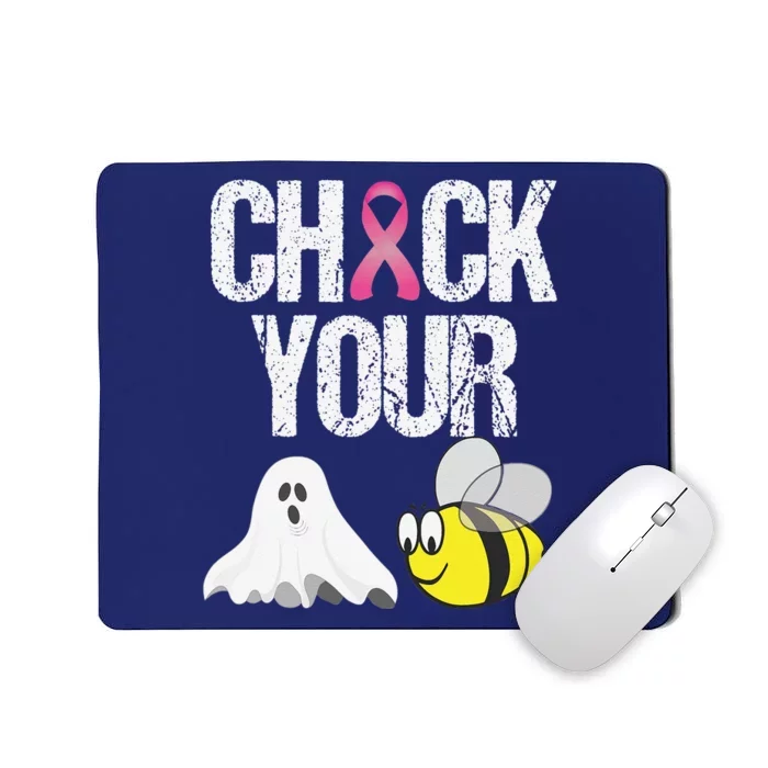 Check Your Boo Bees Funny Breast Cancer Halloween Gift Mousepad