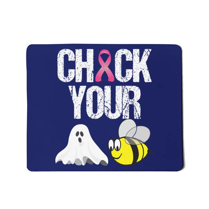 Check Your Boo Bees Funny Breast Cancer Halloween Gift Mousepad