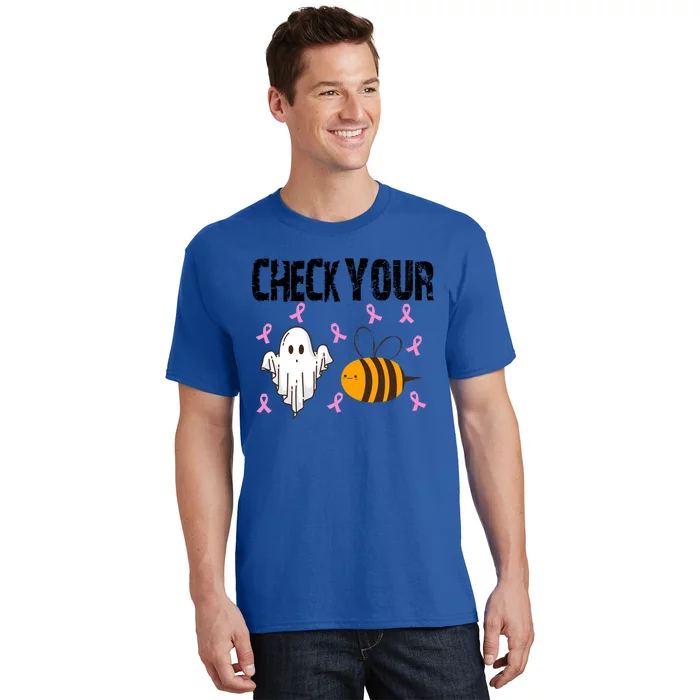 Check Your Boo Bees Funny Breast Cancer Halloween Funny Gift T-Shirt