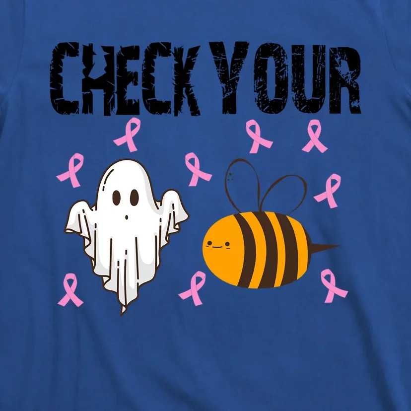 Check Your Boo Bees Funny Breast Cancer Halloween Funny Gift T-Shirt