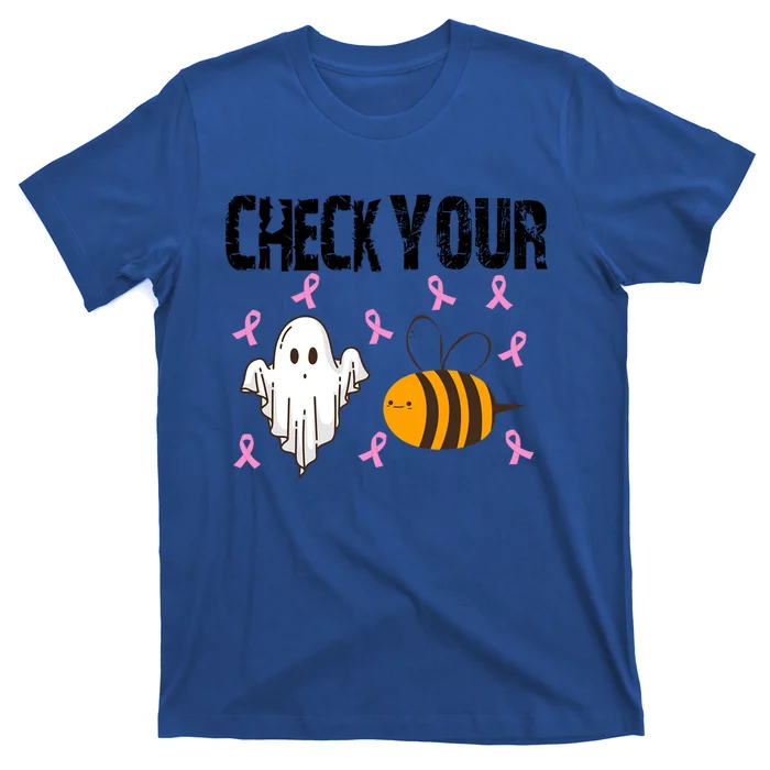 Check Your Boo Bees Funny Breast Cancer Halloween Funny Gift T-Shirt