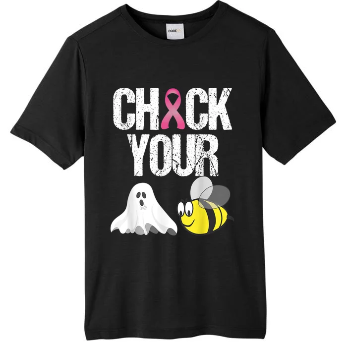 Check Your Boo Bees Shirt Funny Breast Cancer Halloween Gift ChromaSoft Performance T-Shirt