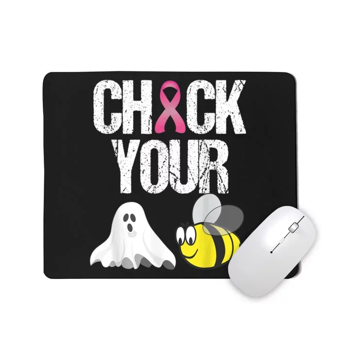 Check Your Boo Bees Shirt Funny Breast Cancer Halloween Gift Mousepad