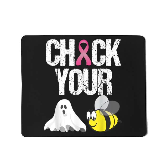 Check Your Boo Bees Shirt Funny Breast Cancer Halloween Gift Mousepad