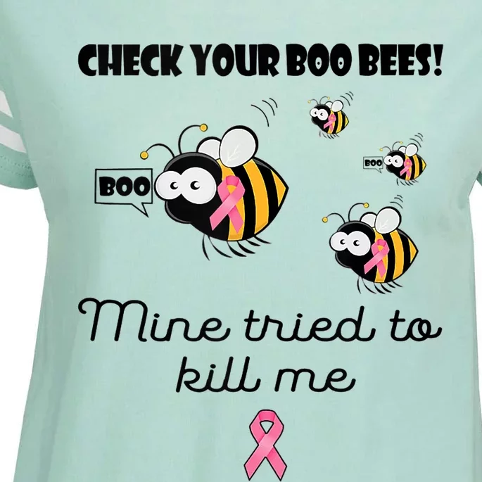 Check Your Boo Bees Mine Tried To Breast Cancer Awareness Enza Ladies Jersey Football T-Shirt