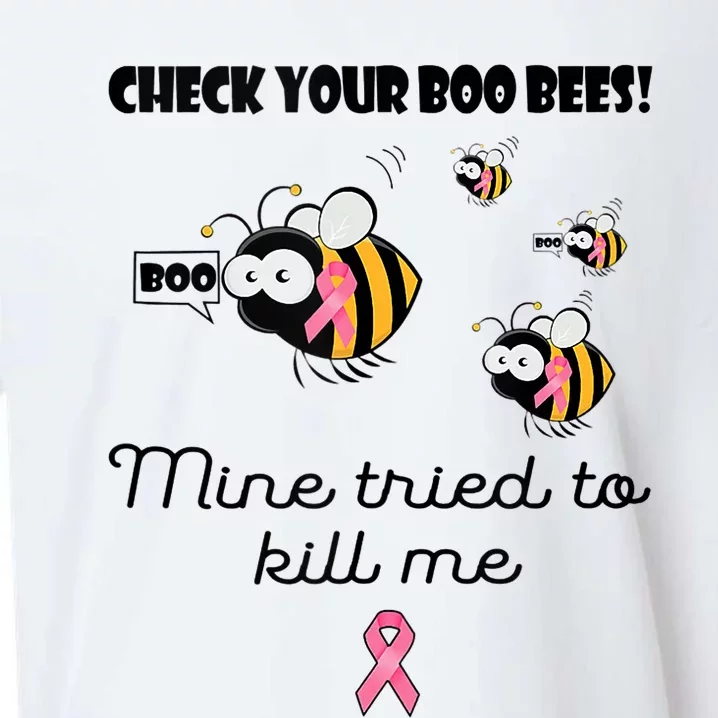 Check Your Boo Bees Mine Tried To Breast Cancer Awareness Sueded Cloud Jersey T-Shirt