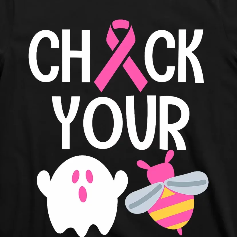 Check Your Breast Funny Cute Halloween Boo Bees T-Shirt