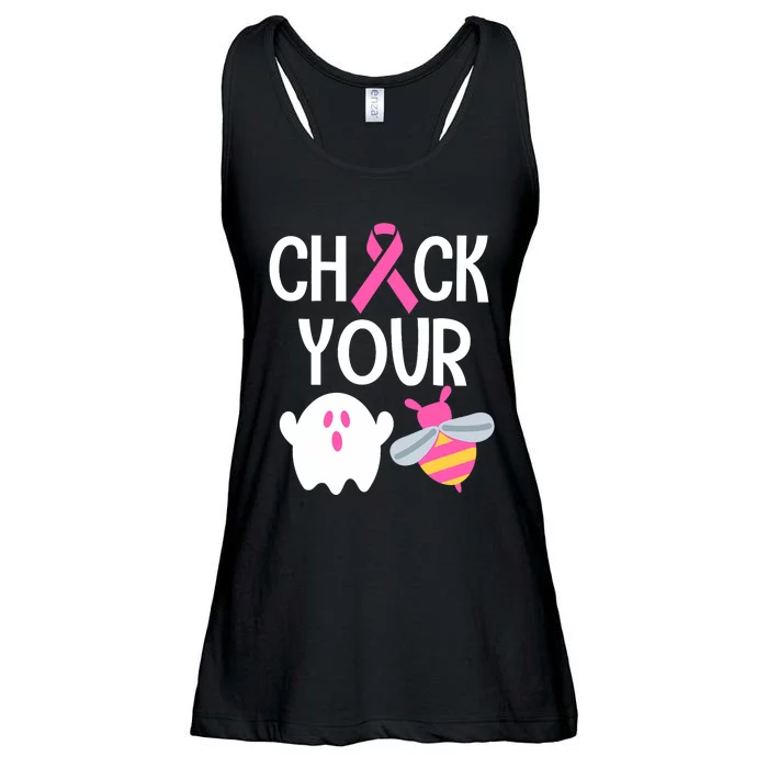 Check Your Breast Funny Cute Halloween Boo Bees Ladies Essential Flowy Tank