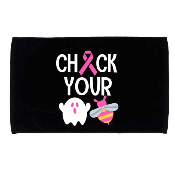 Check Your Breast Funny Cute Halloween Boo Bees Microfiber Hand Towel