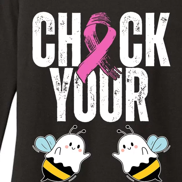 Check Your Boo Bees Funny Breast Cancer Halloween Womens CVC Long Sleeve Shirt