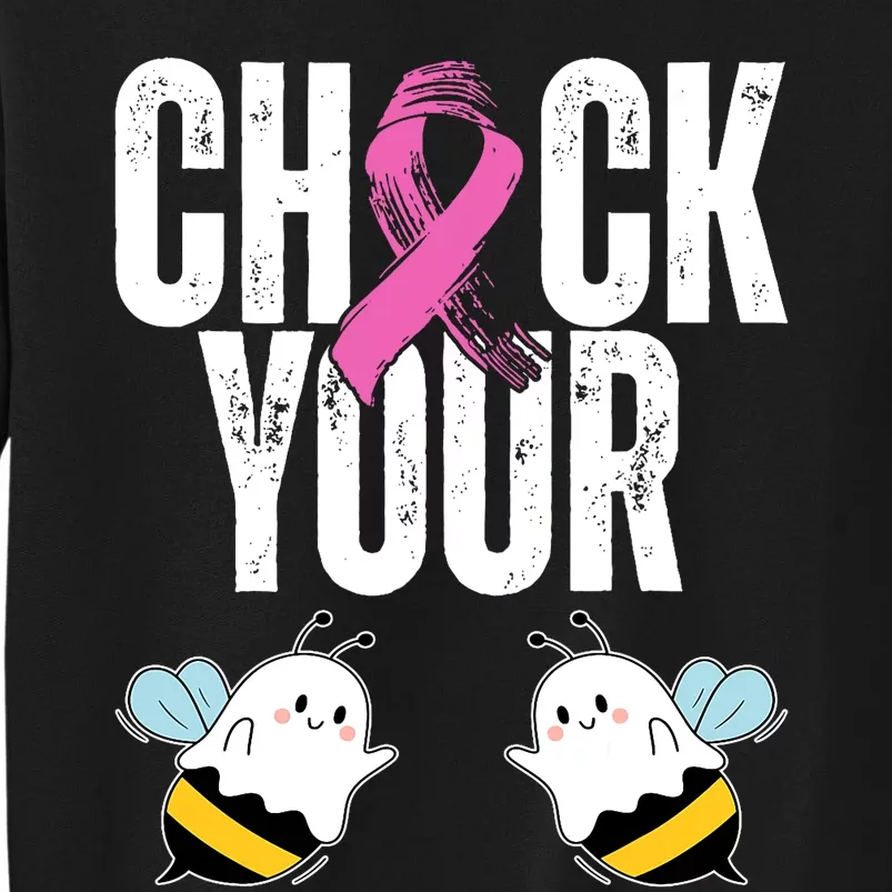 Check Your Boo Bees Funny Breast Cancer Halloween Tall Sweatshirt