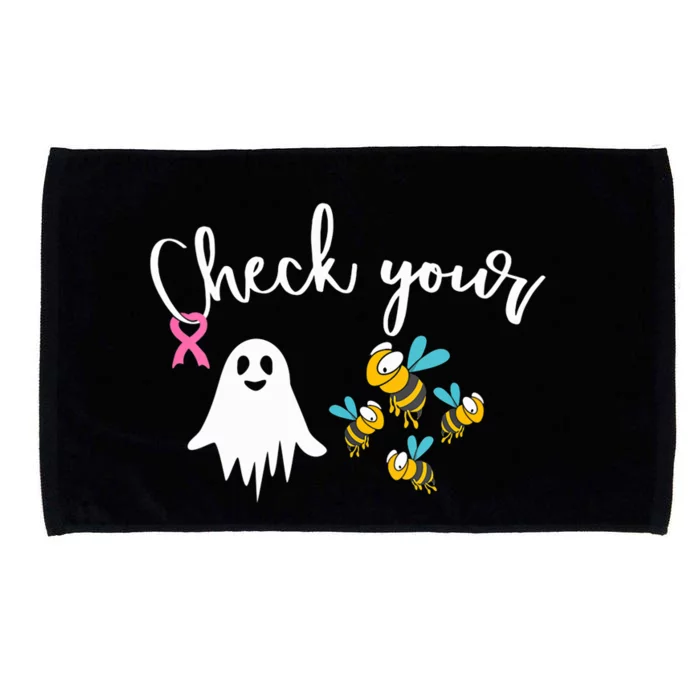 Check Your Boo Bees Breast Cancer Awareness Ribbon Microfiber Hand Towel