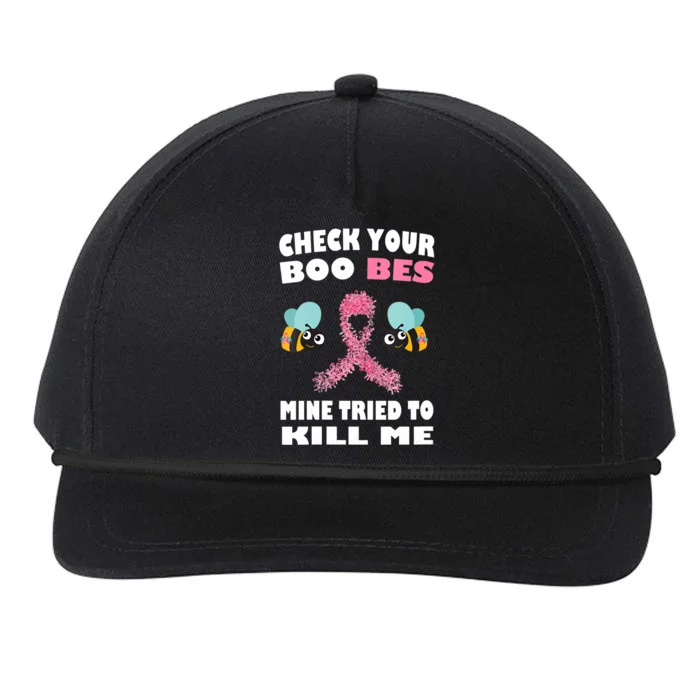 Check Your Boo Bees Mine Tried To Kill Me Funny Mothers Day Snapback Five-Panel Rope Hat