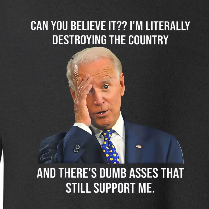 Can You Believe It Im Literally Destroying The Country Joe Biden Toddler Sweatshirt