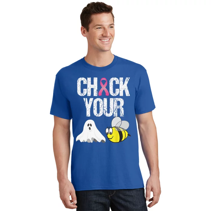 Check Your Boo Bees Funny Breast Cancer Halloween Gift T-Shirt