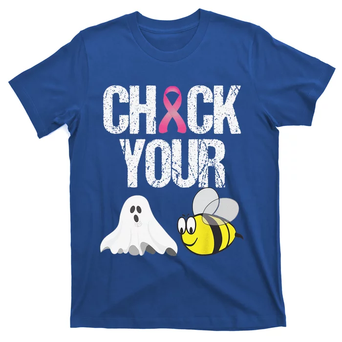 Check Your Boo Bees Funny Breast Cancer Halloween Gift T-Shirt